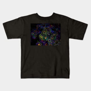 Black Panther Art - Flower Bouquet with Glowing Edges 20 Kids T-Shirt